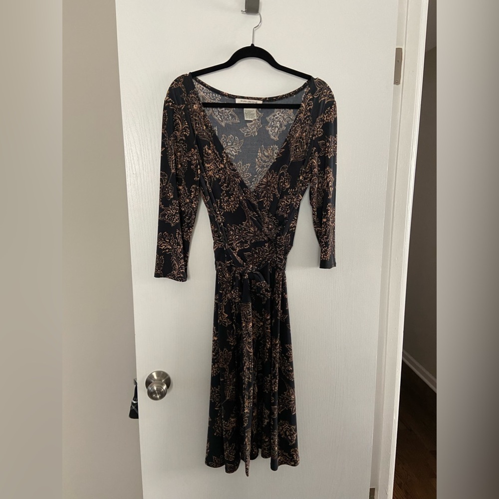 Evan Picone faux wrap, self tie dress size 12